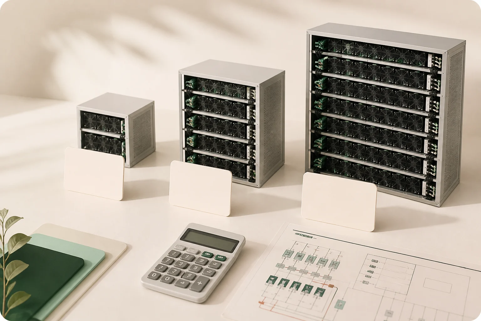 礦場批量試算：10、50 與 100 台 ASIC